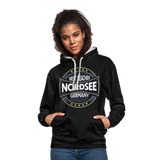 Nordsee Beaches - Frauen Kontrast-Hoodie - Schwarz/Grau meliert