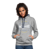 Nordsee Beaches - Frauen Kontrast-Hoodie - Grau meliert/Navy