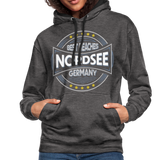 Nordsee Beaches - Frauen Kontrast-Hoodie - Anthrazit/Schwarz