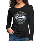 Nordsee Beaches - Frauen Premium Langarmshirt - Schwarz