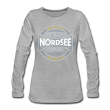 Nordsee Beaches - Frauen Premium Langarmshirt - Grau meliert