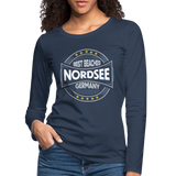 Nordsee Beaches - Frauen Premium Langarmshirt - Navy