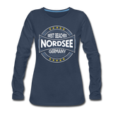 Nordsee Beaches - Frauen Premium Langarmshirt - Navy