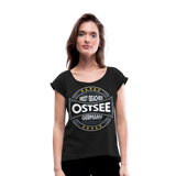 Ostsee Beaches - Frauen T-Shirt mit gerollten Ärmeln - Schwarz