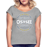 Ostsee Beaches - Frauen T-Shirt mit gerollten Ärmeln - Grau meliert