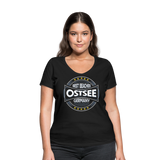 Ostsee Beaches - Frauen Bio-T-Shirt mit V-Ausschnitt von Stanley & Stella - Schwarz