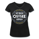 Ostsee Beaches - Frauen Bio-T-Shirt mit V-Ausschnitt von Stanley & Stella - Schwarz