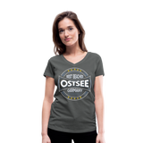 Ostsee Beaches - Frauen Bio-T-Shirt mit V-Ausschnitt von Stanley & Stella - Anthrazit