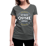 Ostsee Beaches - Frauen Bio-T-Shirt mit V-Ausschnitt von Stanley & Stella - Anthrazit