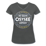 Ostsee Beaches - Frauen Bio-T-Shirt mit V-Ausschnitt von Stanley & Stella - Anthrazit