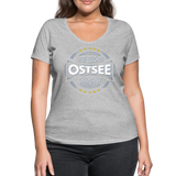 Ostsee Beaches - Frauen Bio-T-Shirt mit V-Ausschnitt von Stanley & Stella - Grau meliert