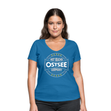 Ostsee Beaches - Frauen Bio-T-Shirt mit V-Ausschnitt von Stanley & Stella - Pfauenblau