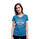 Ostsee Beaches - Frauen Bio-T-Shirt mit V-Ausschnitt von Stanley & Stella - Pfauenblau