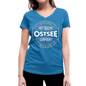 Ostsee Beaches - Frauen Bio-T-Shirt mit V-Ausschnitt von Stanley & Stella - Schwarz