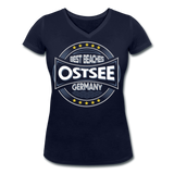 Ostsee Beaches - Frauen Bio-T-Shirt mit V-Ausschnitt von Stanley & Stella - Navy