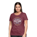 Ostsee Beaches - Frauen Premium T-Shirt - Bordeauxrot meliert