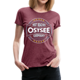 Ostsee Beaches - Frauen Premium T-Shirt - Bordeauxrot meliert