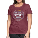 Ostsee Beaches - Frauen Premium T-Shirt - Bordeauxrot meliert