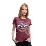 Ostsee Beaches - Frauen Premium T-Shirt - Bordeauxrot meliert