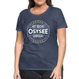 Ostsee Beaches - Frauen Premium T-Shirt - Blau meliert