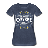 Ostsee Beaches - Frauen Premium T-Shirt - Blau meliert