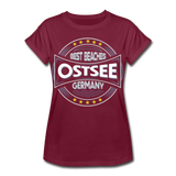 Ostsee Beaches - Frauen Oversize T-Shirt - Bordeaux