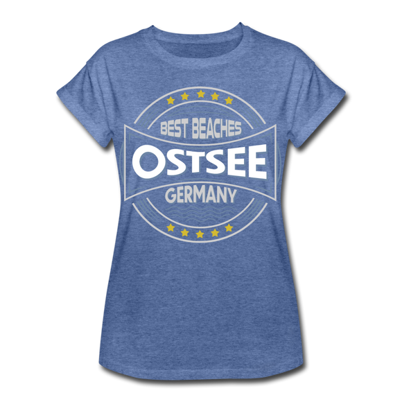 Ostsee Beaches - Frauen Oversize T-Shirt - Denim meliert