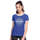 Ostsee Beaches - Frauen Kontrast-T-Shirt - Blau/Weiß