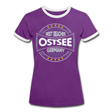 Ostsee Beaches - Frauen Kontrast-T-Shirt - Lila/Weiß