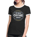 Ostsee Beaches - Frauen Kontrast-T-Shirt - Schwarz/Weiß