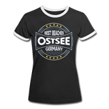 Ostsee Beaches - Frauen Kontrast-T-Shirt - Schwarz/Weiß