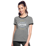 Ostsee Beaches - Frauen Kontrast-T-Shirt - Grau meliert/Schwarz