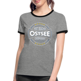 Ostsee Beaches - Frauen Kontrast-T-Shirt - Grau meliert/Schwarz