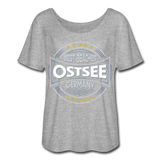 Ostsee Beaches - Frauen T-Shirt mit Fledermausärmeln von Bella + Canvas - Grau meliert