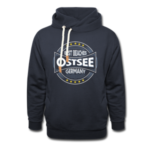 Ostsee Beaches - Frauen Schalkragen Hoodie - Navy