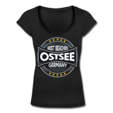 Ostsee Beaches - Frauen T-Shirt mit U-Ausschnitt - Schwarz