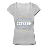 Ostsee Beaches - Frauen T-Shirt mit U-Ausschnitt - Grau meliert