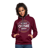 Ostsee Beaches - Frauen Kontrast-Hoodie - Weinrot/Anthrazit