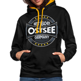 Ostsee Beaches - Frauen Kontrast-Hoodie - Schwarz/Gold