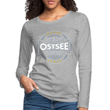 Ostsee Beaches - Frauen Premium Langarmshirt - Grau meliert