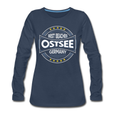 Ostsee Beaches - Frauen Premium Langarmshirt - Navy