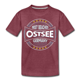 Ostsee Beaches - Kinder Premium T-Shirt - Bordeauxrot meliert