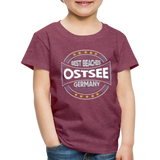 Ostsee Beaches - Kinder Premium T-Shirt - Bordeauxrot meliert