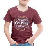 Ostsee Beaches - Kinder Premium T-Shirt - Bordeauxrot meliert