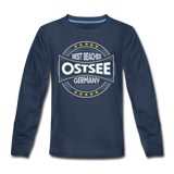 Ostsee Beaches - Teenager Premium Langarmshirt - Navy