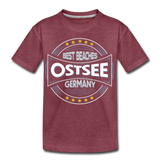 Ostsee Beaches - Teenager Premium T-Shirt - Bordeauxrot meliert