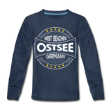 Ostsee Beaches - Kinder Premium Langarmshirt - Navy