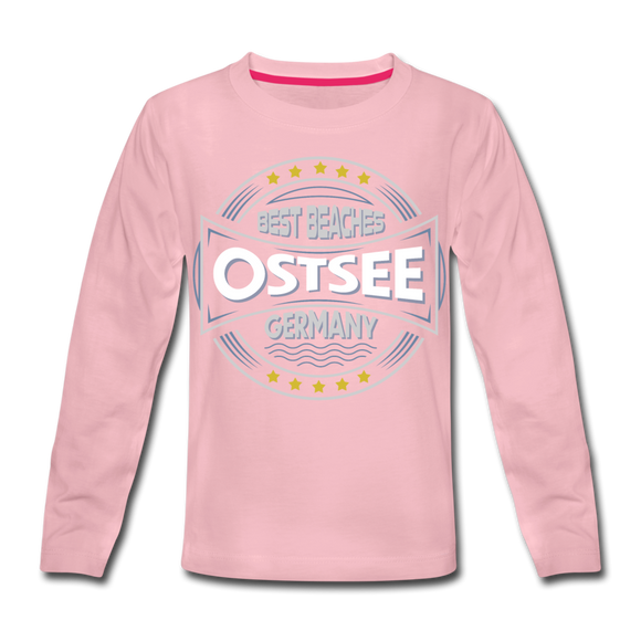 Ostsee Beaches - Kinder Premium Langarmshirt - Hellrosa