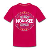 Nordsee Beaches - Kinder Premium T-Shirt - dunkles Pink