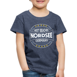 Nordsee Beaches - Kinder Premium T-Shirt - Blau meliert